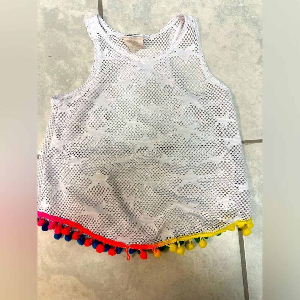 Toddler girl white star swim cover up size 2t